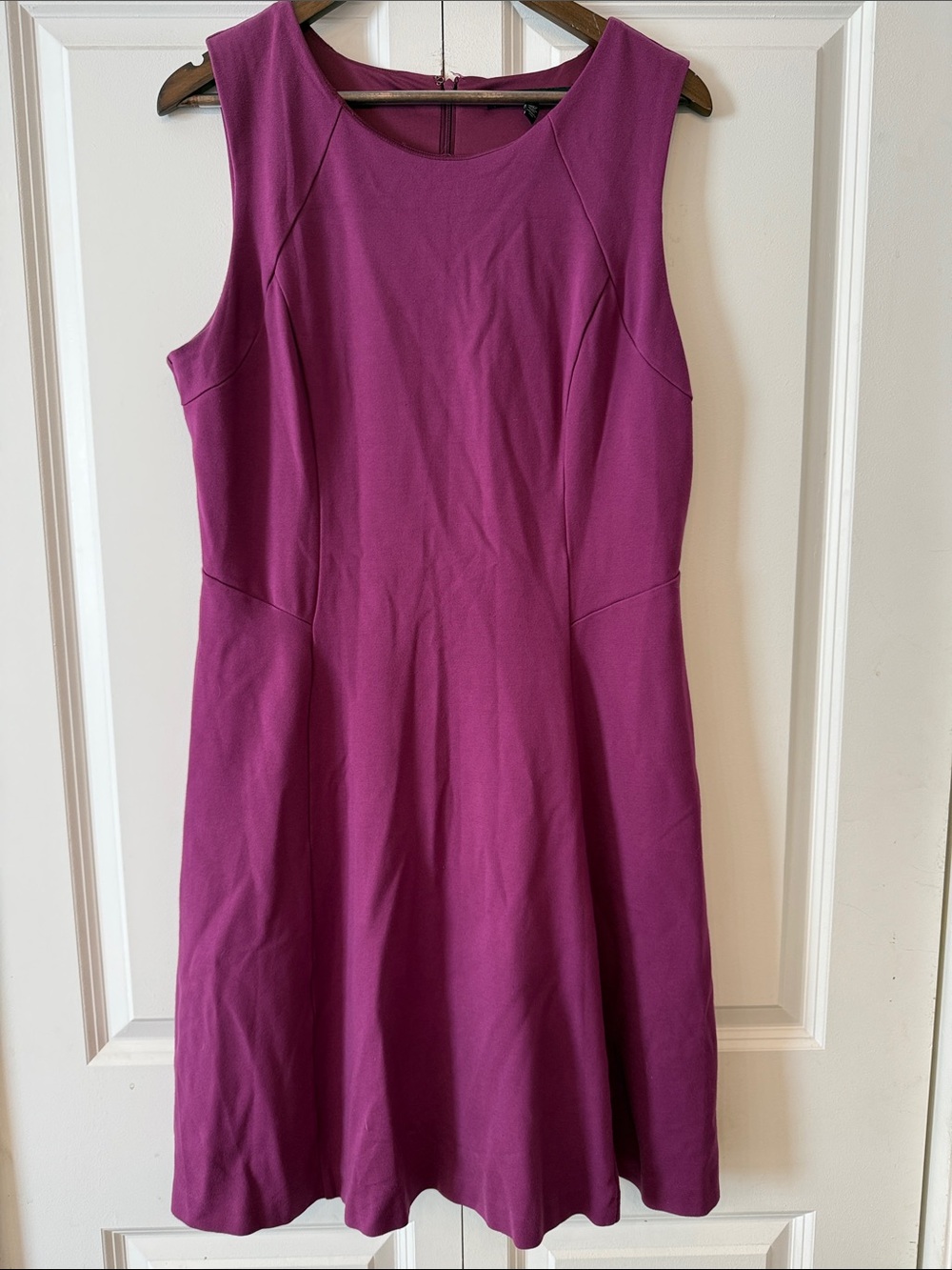 White House Black Market Sleeveless Raspberry Fit-and-Flare Dress